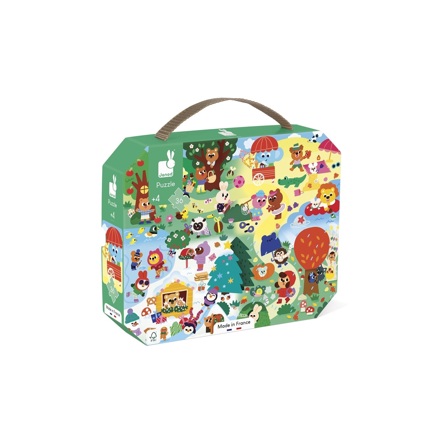 Janod Puzzle Le 4 Stagioni in Valigetta - 36 Pezzi