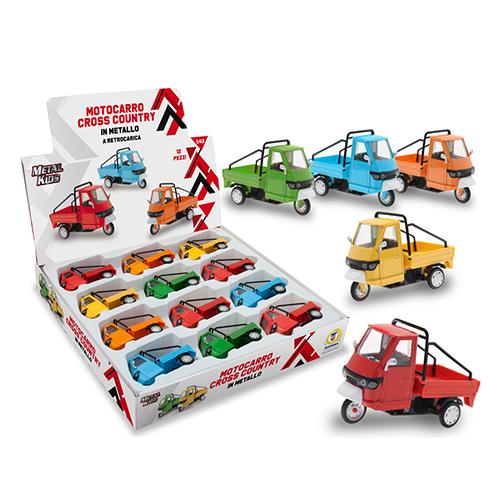 Teorema Metal Kids - Motocarro Metallo Retrocarica 5 Colori 10cm Scala 1:43