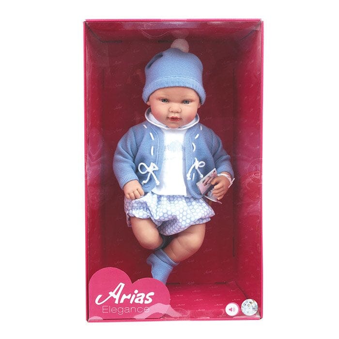 ARIAS - BEBE' 45CM DOLCI SUONI CON VESTITINO AZZURRO toysvaldichiana.it 
