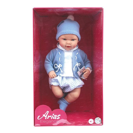 ARIAS - BEBE' 45CM DOLCI SUONI CON VESTITINO AZZURRO toysvaldichiana.it 