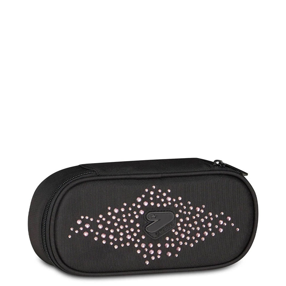 Astuccio Round Seven Glitzy Cute Nero e Rosa