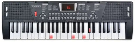 Bontempi Tastiera Digitale 54 Tasti con Gambe, Tasti Luminosi