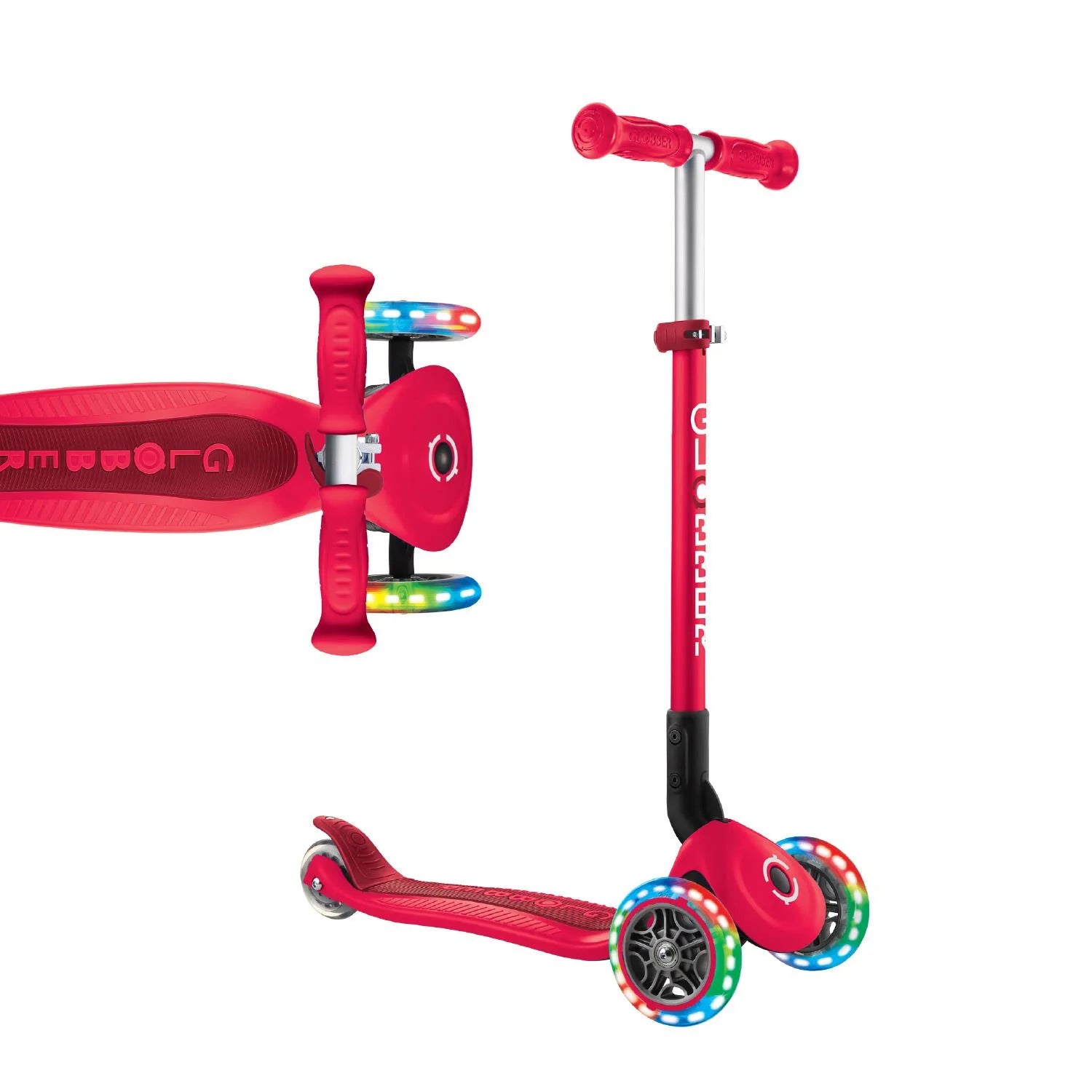 Globber Primo Foldable Scooter Luci Motion Activated Blu