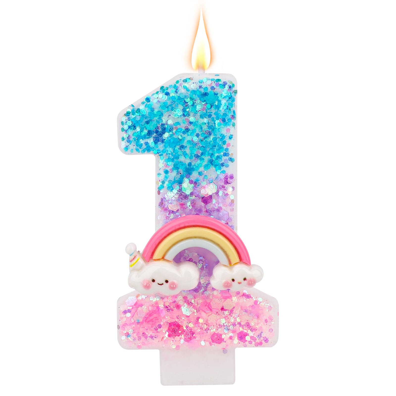 Boland Candela Sagomata Numero 3 Arcobaleno