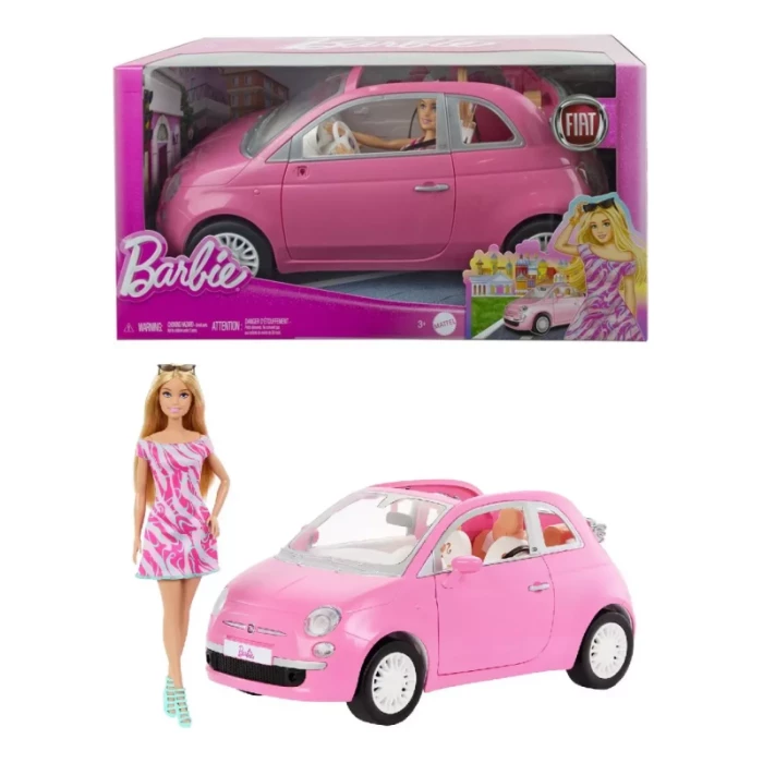 Bambola Barbie e Auto Fiat 500 Hrg59 Mattel