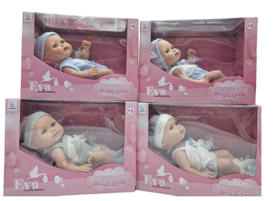 BAMBOLA Baby Newborn con Plaid Azzurro