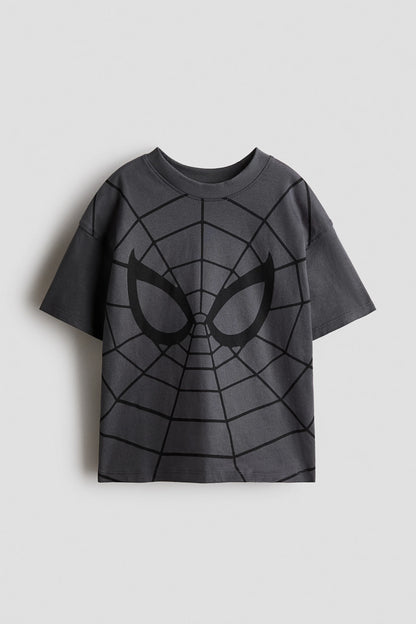 Spider-Man T-Shirt Manica Corta Bambino Grigio Scuro