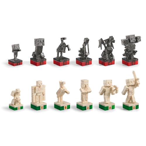 The Noble Collection Minecraft Overworld Heroes Vs Hostile Mobs Chess Set PVC