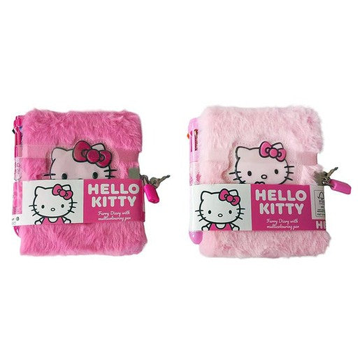 Hello Kitty Fluffy Diary Con Penna - Design Assortito