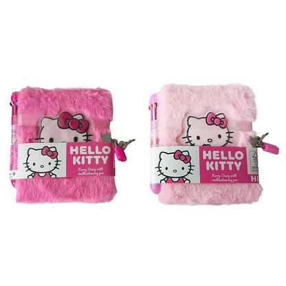 Hello Kitty Fluffy Diary Con Penna - Design Assortito