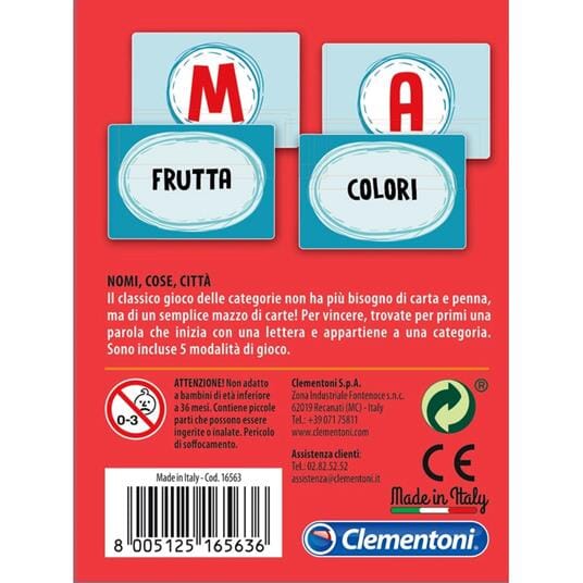 Carte Nomi, Cose, Citta CLEMENTONI 