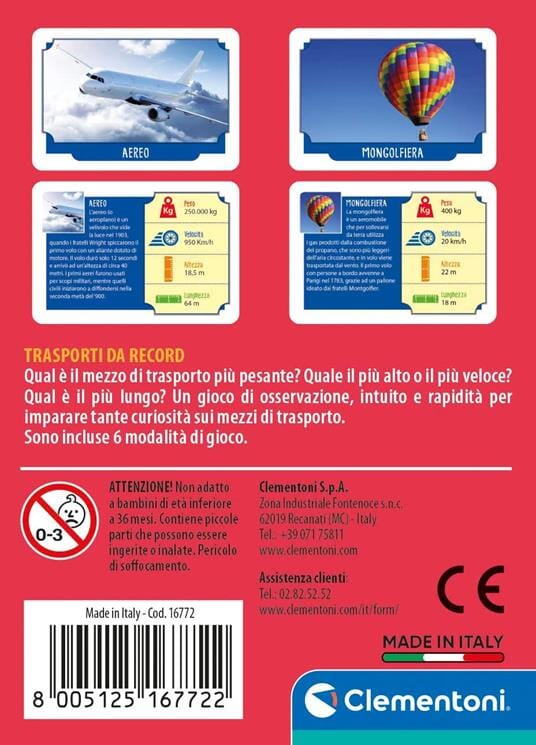 Carte Trasporti Da Record CLEMENTONI 