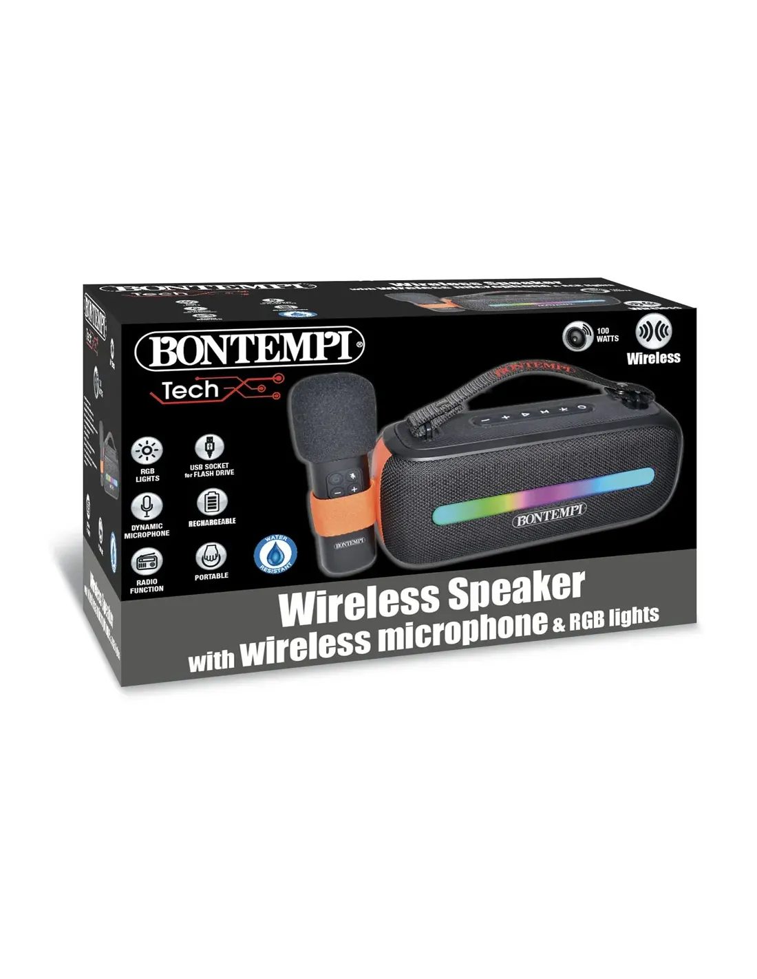Bontempi Amplificatore wireless con microfono e luci RGB