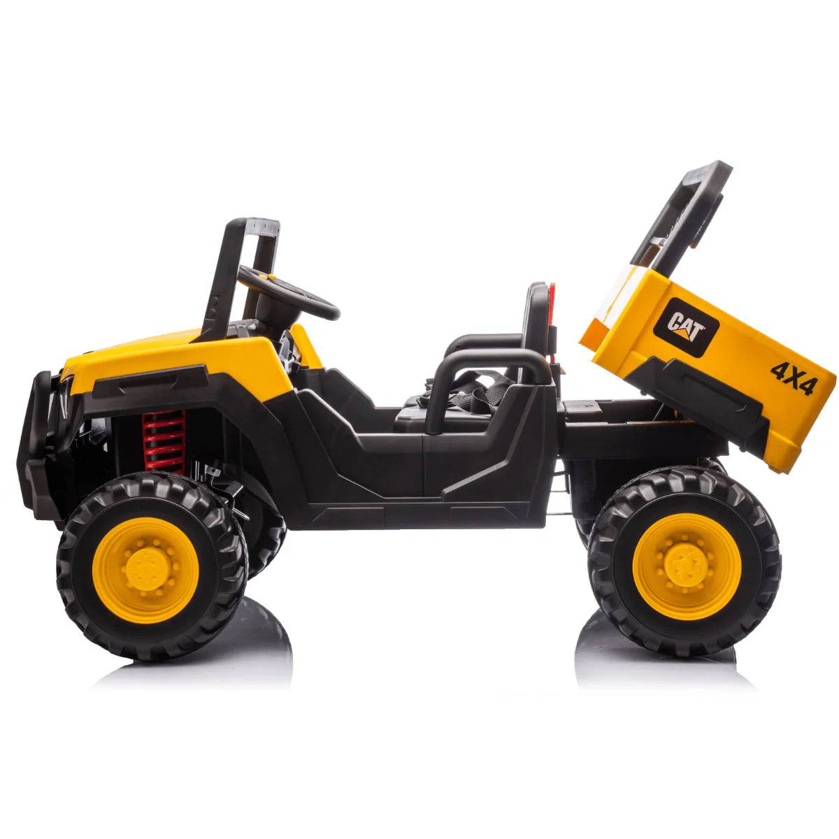 Macchina Elettrica per Bambini 2 Posti 12V  UTV CAT Caterpillar – Camion con Cassone Ribaltabile, 4 Motori 100W, Telecomando