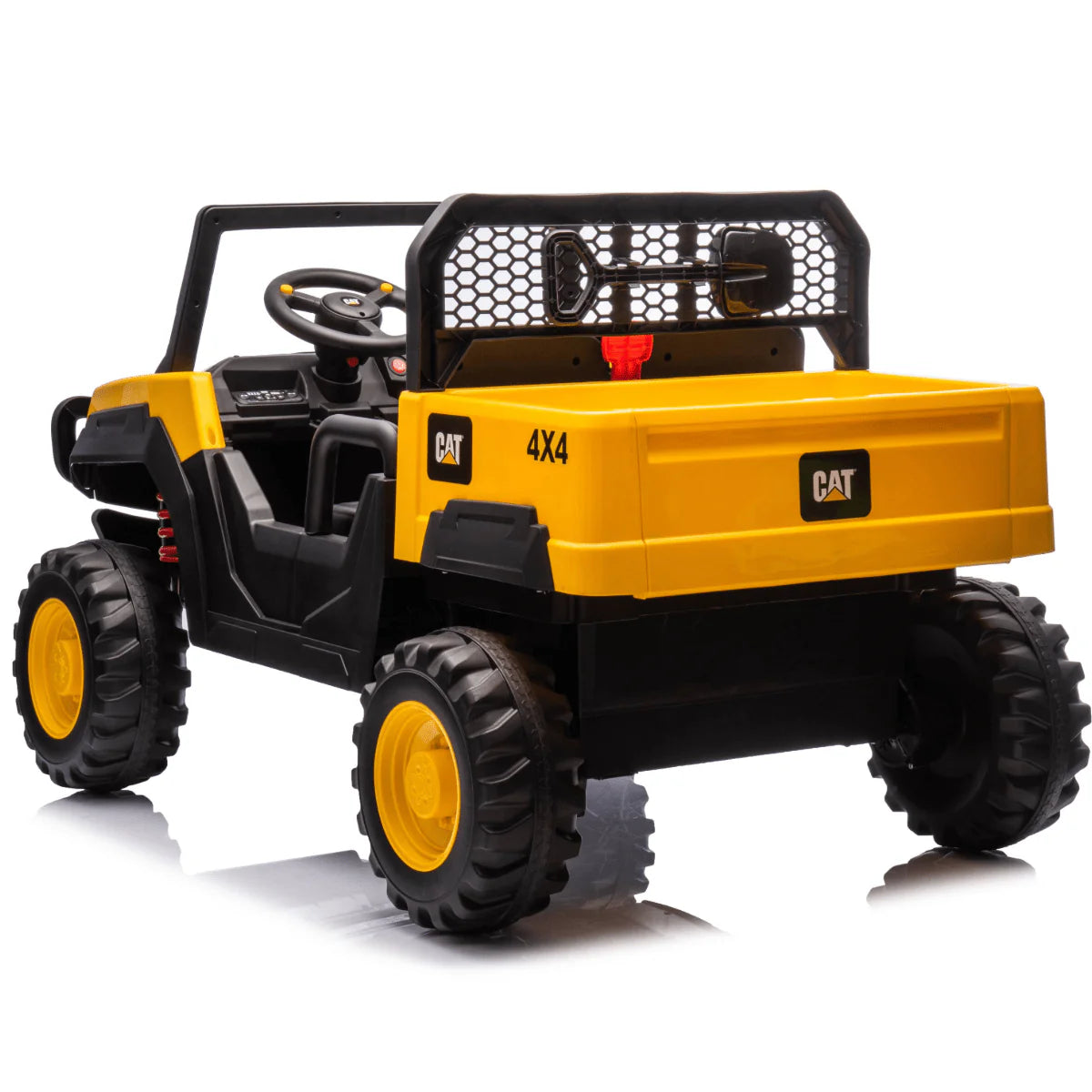 Macchina Elettrica per Bambini 2 Posti 12V  UTV CAT Caterpillar – Camion con Cassone Ribaltabile, 4 Motori 100W, Telecomando