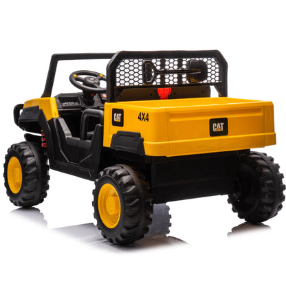 Macchina Elettrica per Bambini 2 Posti 12V  UTV CAT Caterpillar – Camion con Cassone Ribaltabile, 4 Motori 100W, Telecomando