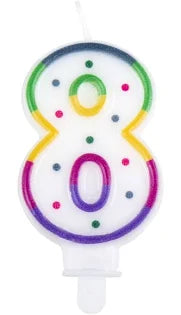 Boland Candela Numero 8 Multicolore Pois