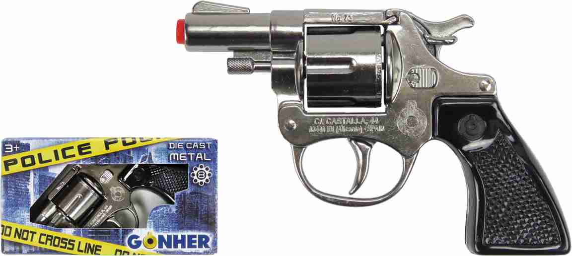 Polizei Revolver Metallo Nero 8 Colpi
