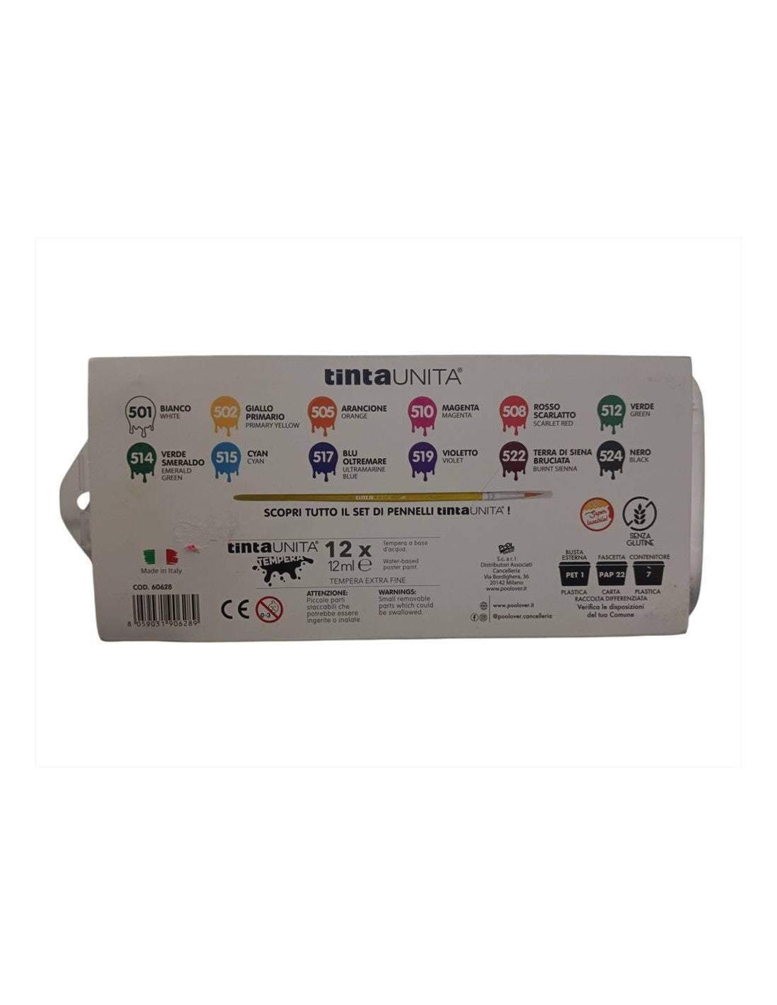Tempere Tinta Unita 12 Pz 628