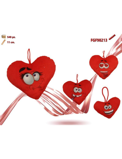 Peluche Cuore con Faccina 11 cm