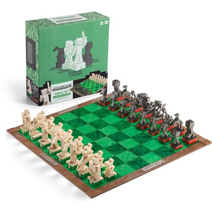 The Noble Collection Minecraft Overworld Heroes Vs Hostile Mobs Chess Set PVC