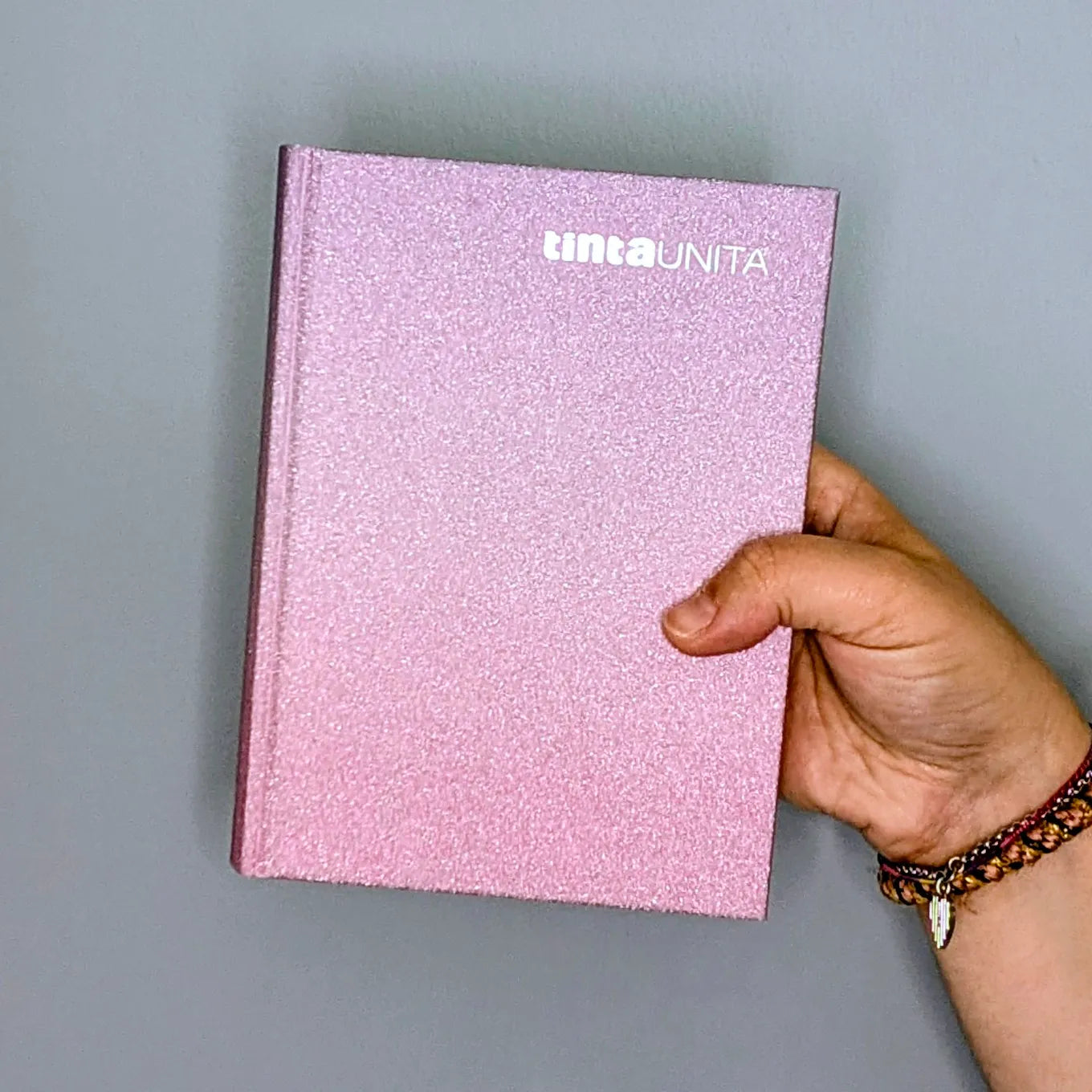 Tinta Unita Diario Agenda 2026/2027 Rosa Glitter Con 4 Marcatori