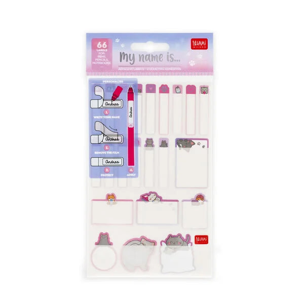 Legami Set 66 Etichette Adesive My Name Is - Kitty