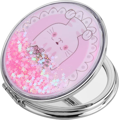 Itotal Specchietto Tascabile Gatto Rosa
