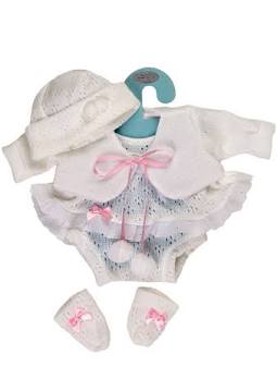 Berbesa Vestitino Bianco Con Cappello E Calzini Per Bambola 42 Cm