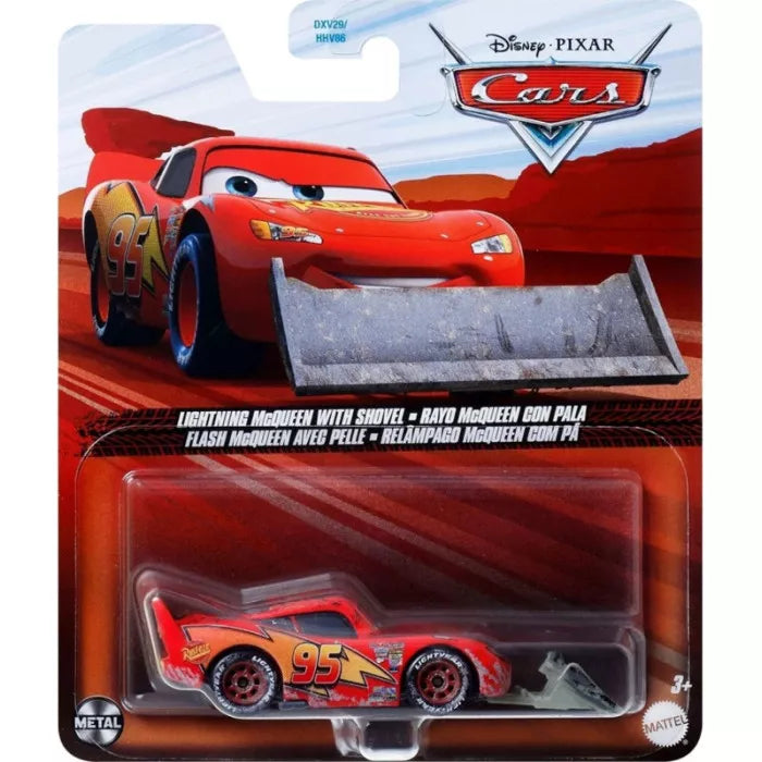 Disney Pixar Cars Lightning McQueen con Pala – Macchinina Die-Cast in Scala 1:55, Auto in Metallo per Bambini 3+ Anni MatteL