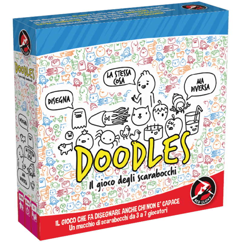 DOODLES in italiano RED GLOVE gioco di disegno PARTY GAME scarabocchi DISEGNARE età 10+