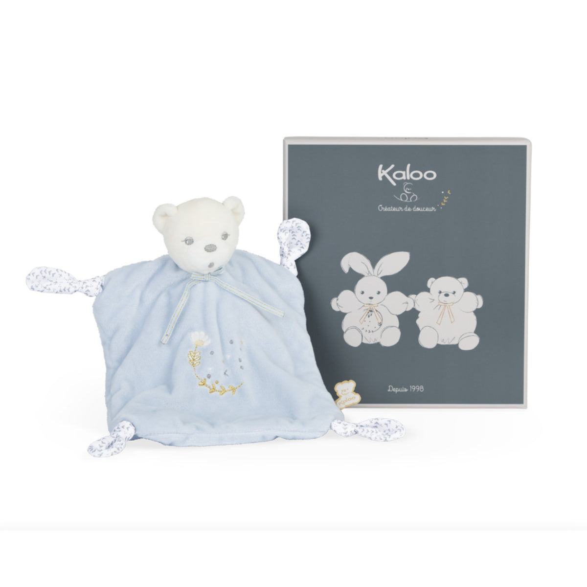 Kaloo Doudou Orso 4 Nodi Blu - Cm 20