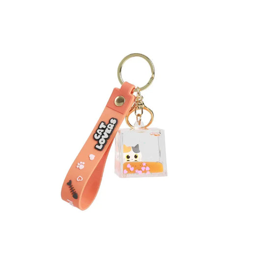 I Total Portachiavi Liquid Cubo Orange gatto