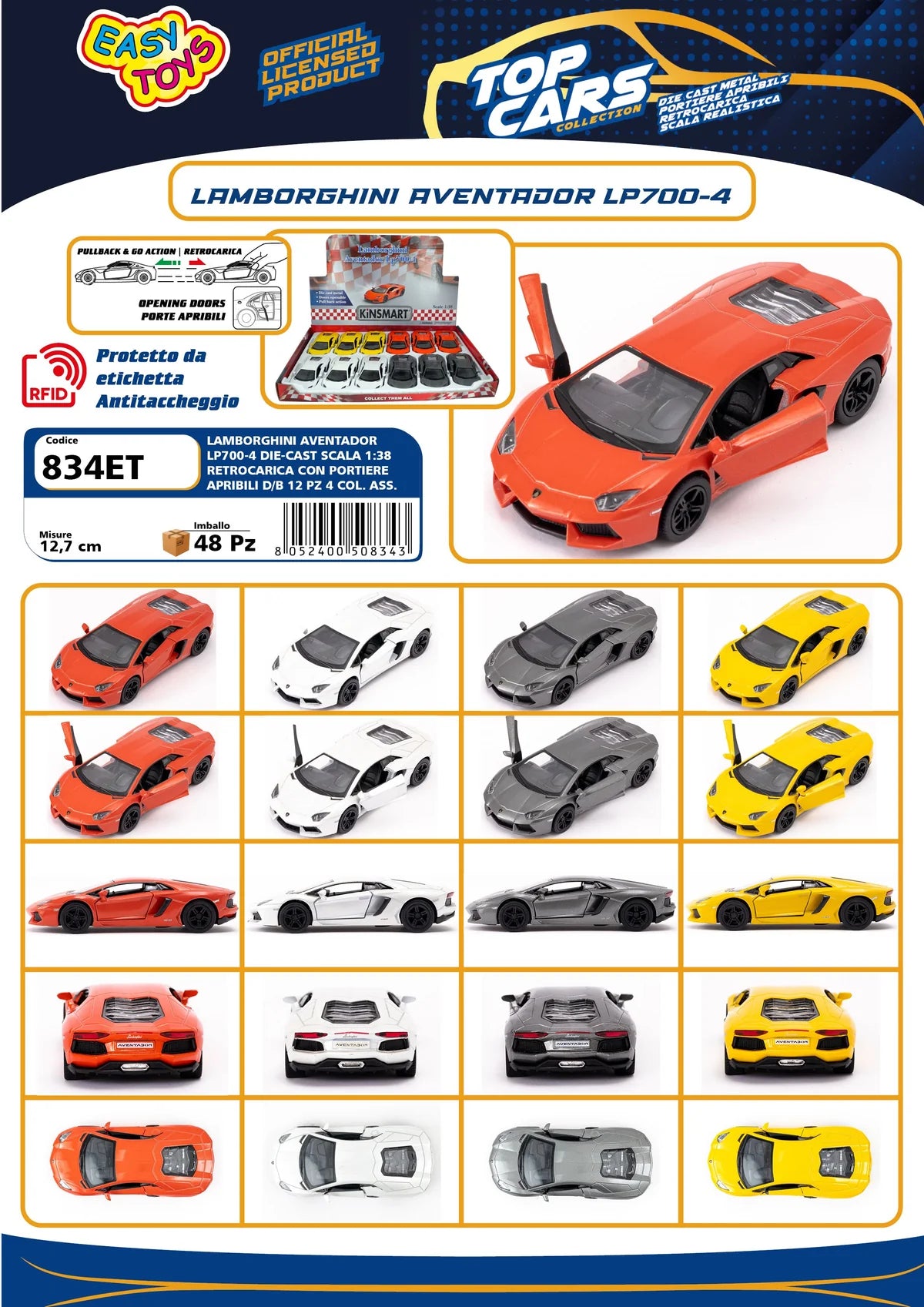 Easy Toys Topcars 834in Lamborghini Aventador Lp 700-4