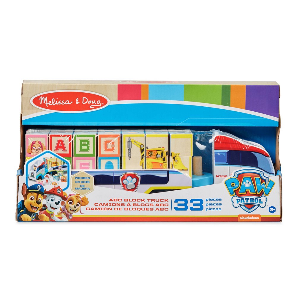 Melissa & Doug Paw Patrol Wooden Abc Block Truck 33 Pezzi