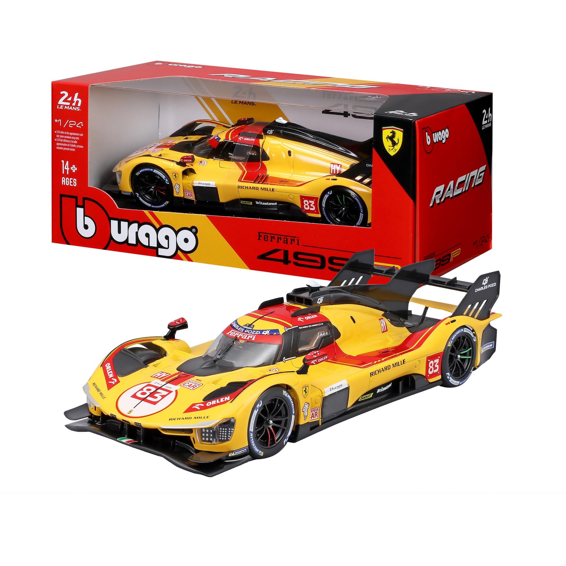 Bburago Ferrari 499 P 24H LMH Hypercar 2025 1:64 #51 #83