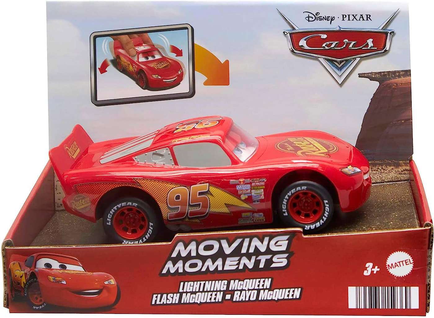 Mattel Disney Pixar Cars HPH64 Auto Rossa Plastica