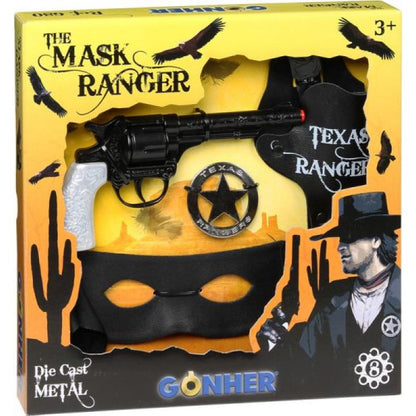 Gonher Set Cowboy Con Mascherina E Pistola Giocattolo