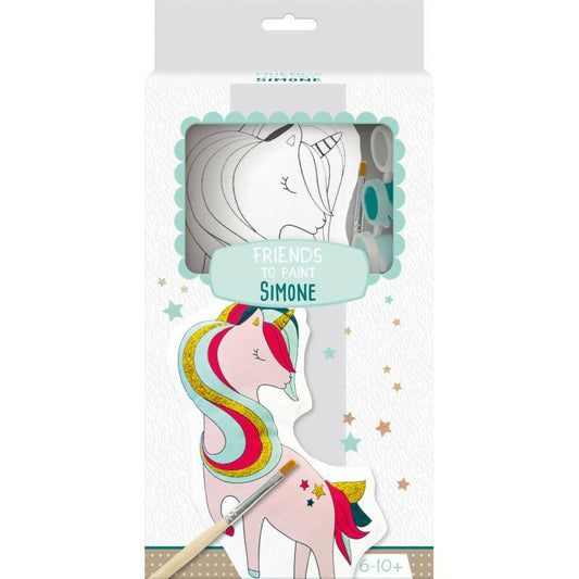 AC-DÉCO Simone La Licorna - Animali da Dipingere in Cotone Multicolore