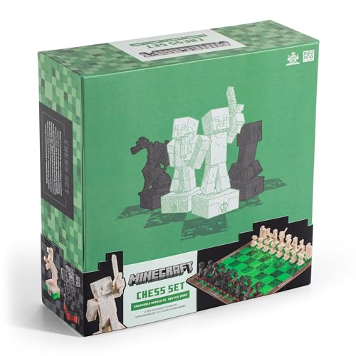 The Noble Collection Minecraft Overworld Heroes Vs Hostile Mobs Chess Set PVC