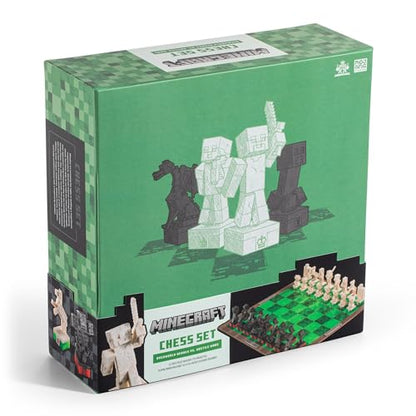 The Noble Collection Minecraft Overworld Heroes Vs Hostile Mobs Chess Set PVC