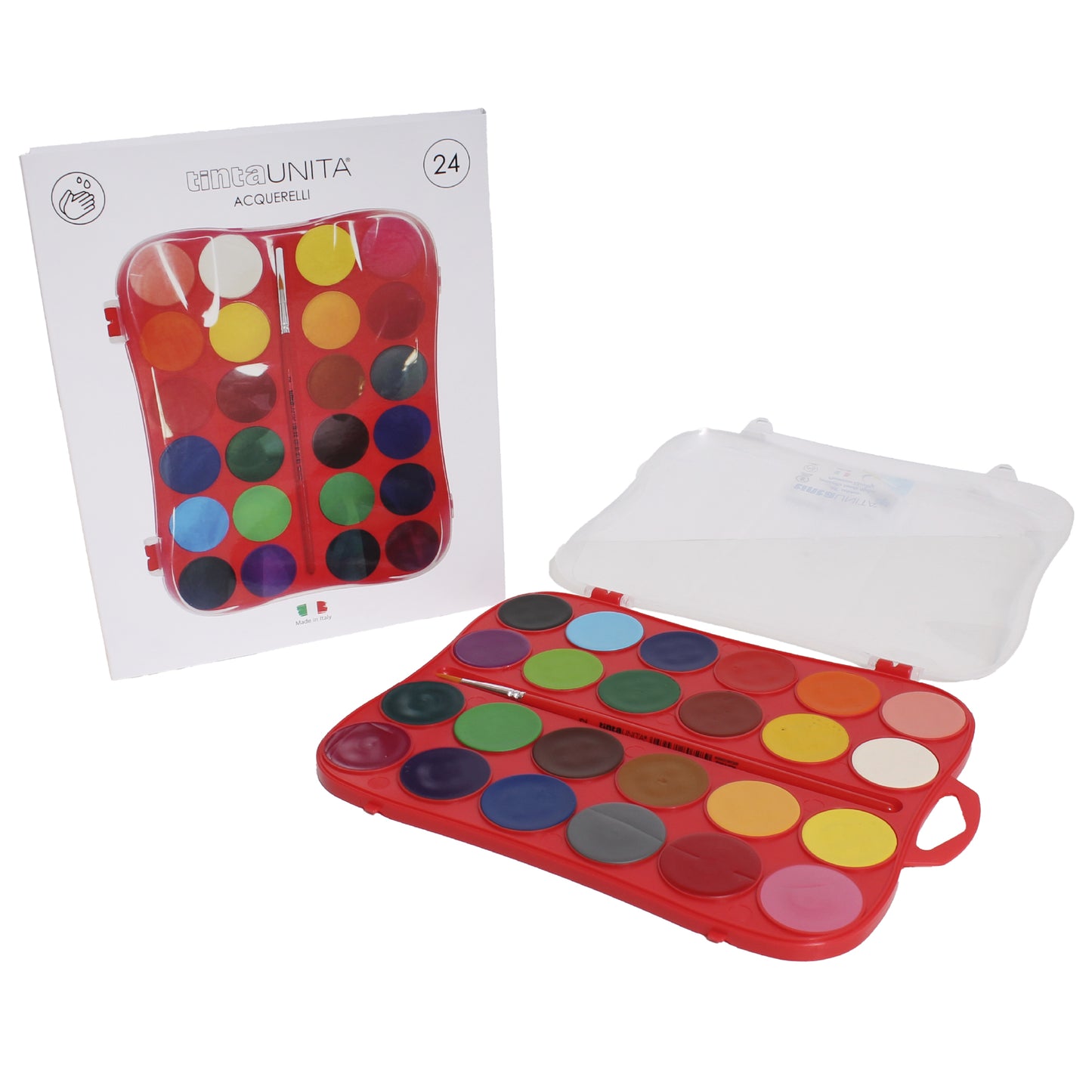 Tinta Unita Acquerelli 24 Colori Assortiti Con Pennello