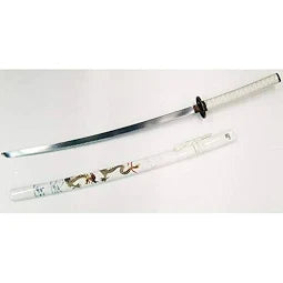 Katana Fantasy Nera E Bianca - Acciaio 105cm