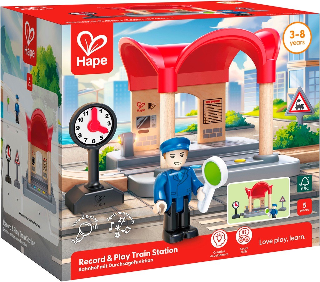 Hape Stazione Ferroviaria Giocattolo Con Funzione Annunci E Suoni