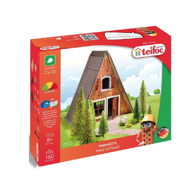FINN COTTAGE kit modellismo IN MATTONI VERI per bambini TEIFOC da 160 pezzi