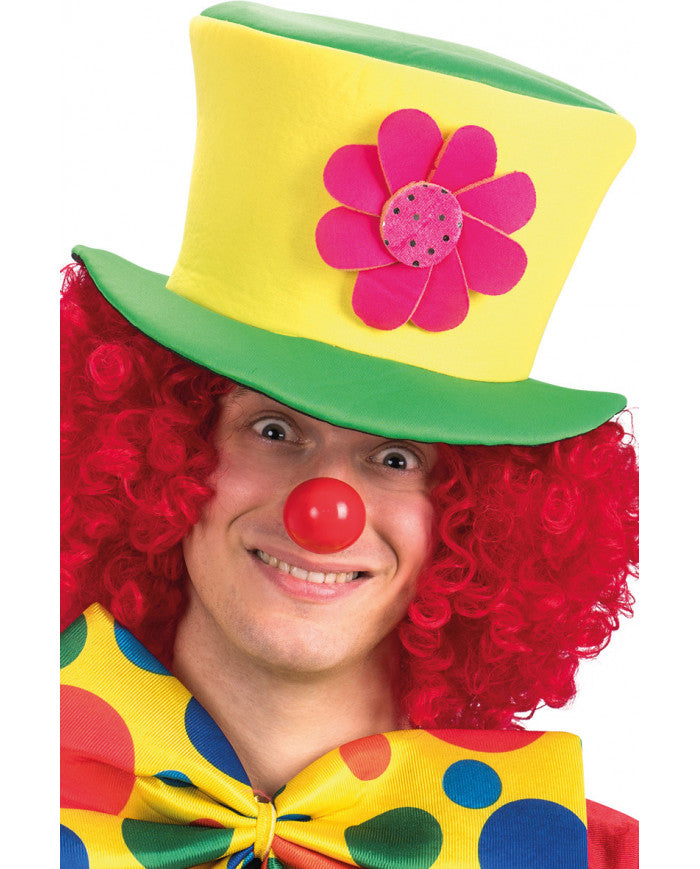 Carnival Toys Cappello Clown Verde e Giallo con Fiore