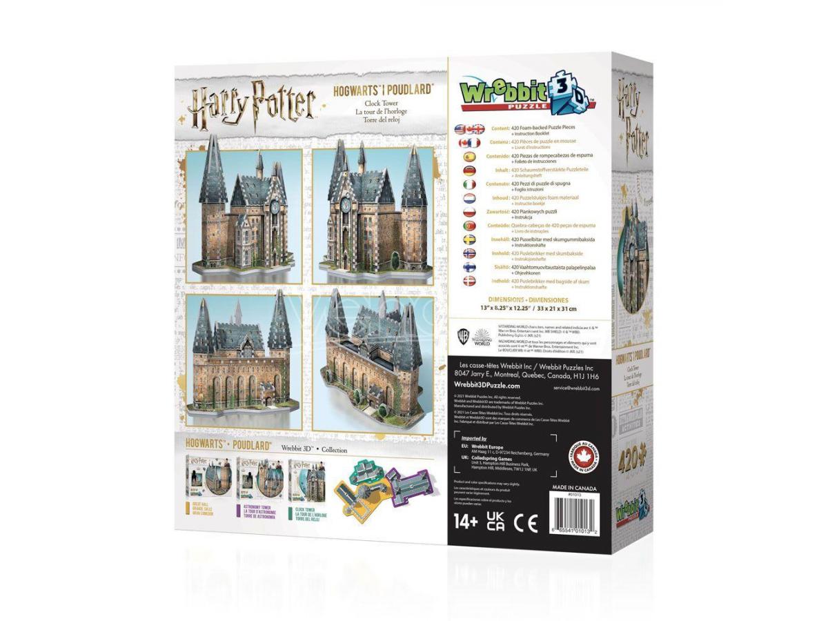 Harry Potter Puzzle 3D Torre Dell'Orologio (420 Pezzi) Wrebbit Puzzle