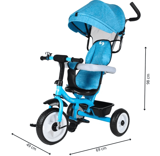 Triciclo Blu Metallo Con Parasole H.t. 237534