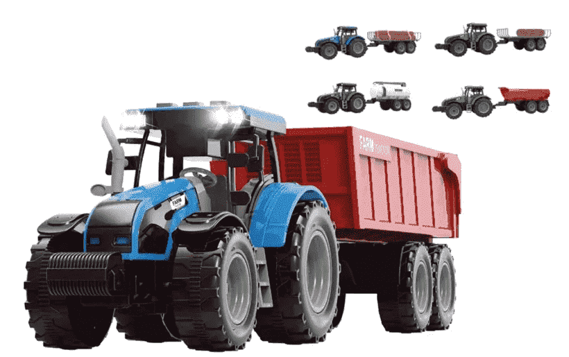 Farm Land Trattore con Rimorchio, Luci e Suoni - 45 cm