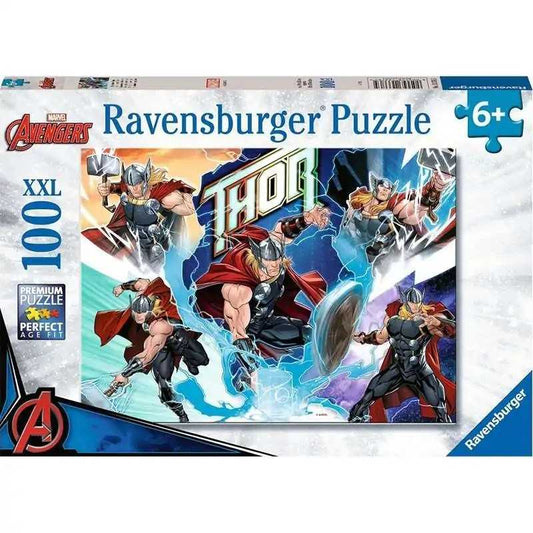 IL POTENTE VENDICATORE THOR ravensburger PUZZLE originale 100 PEZZI XXL marvel avengers 49 X 36 CM età 6+